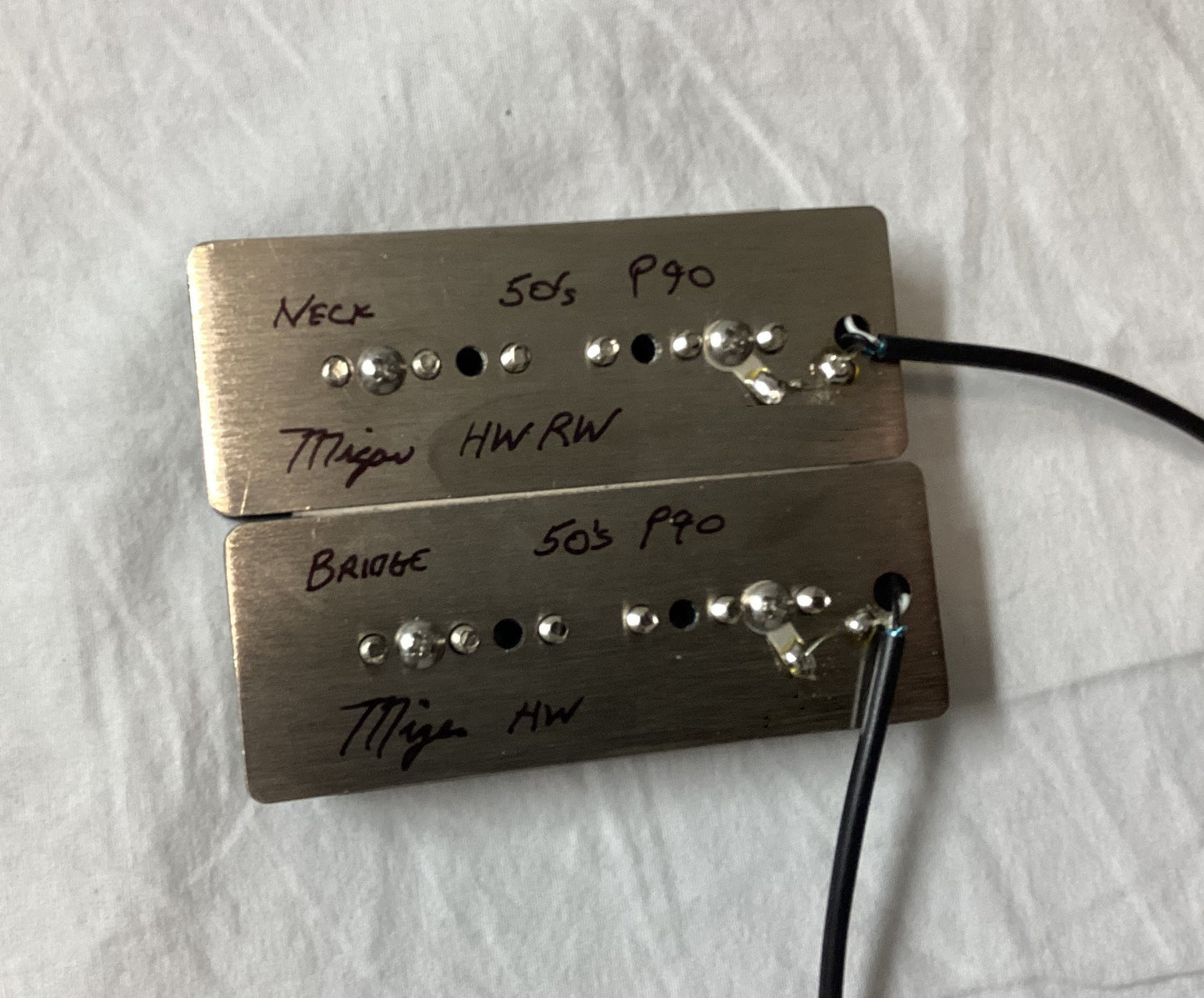 Handwound Gibson Style 50's P90 Soapbar Alnico V Pickup Set