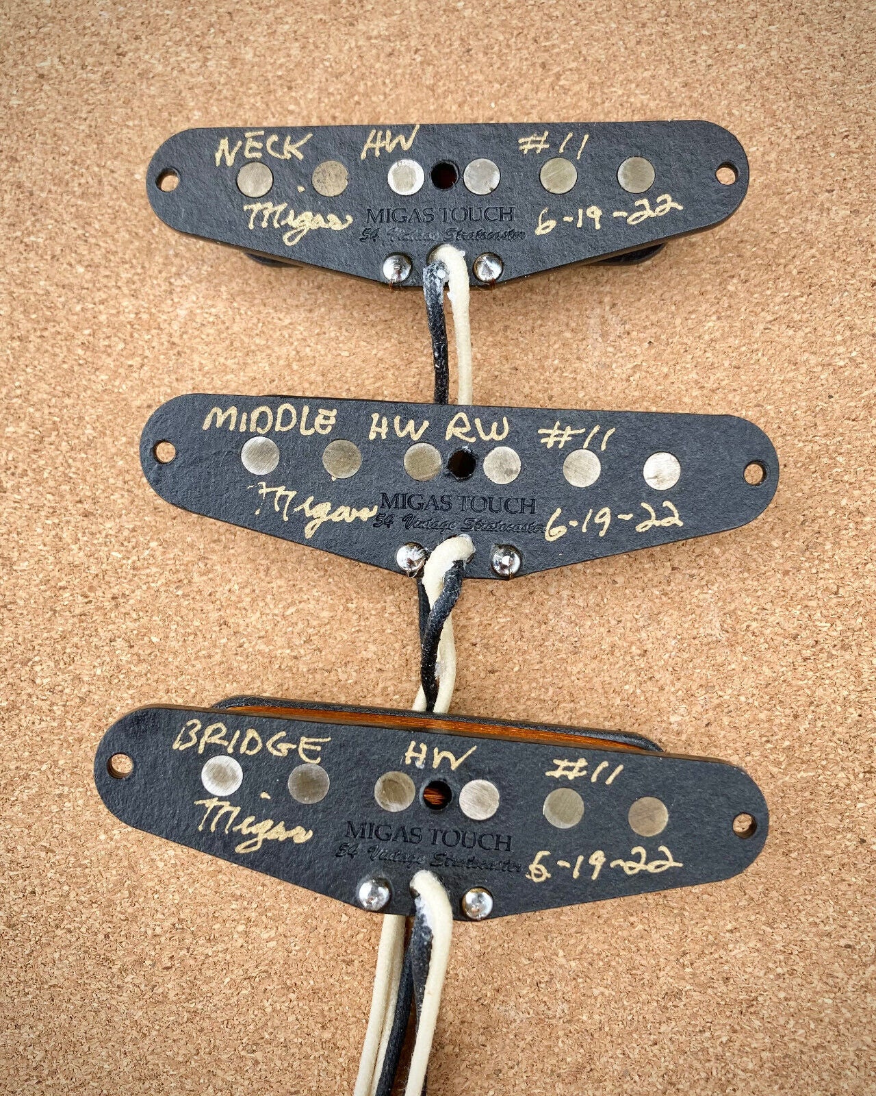 Handwound Stratocaster '54 Vintage Alnico III Pickup Set Wax Potted