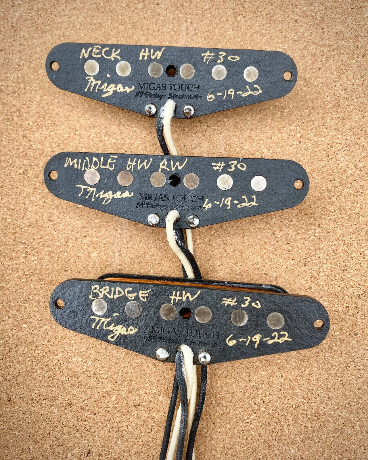 Handwound Stratocaster '59 Vintage Alnico V Pickup Set Lacquer Potted
