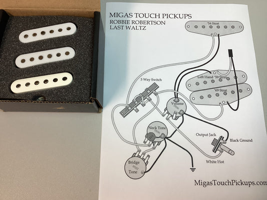 Robbie Robertson Last Waltz Stratocaster Hand Wound Custom Tribute Pickup Set