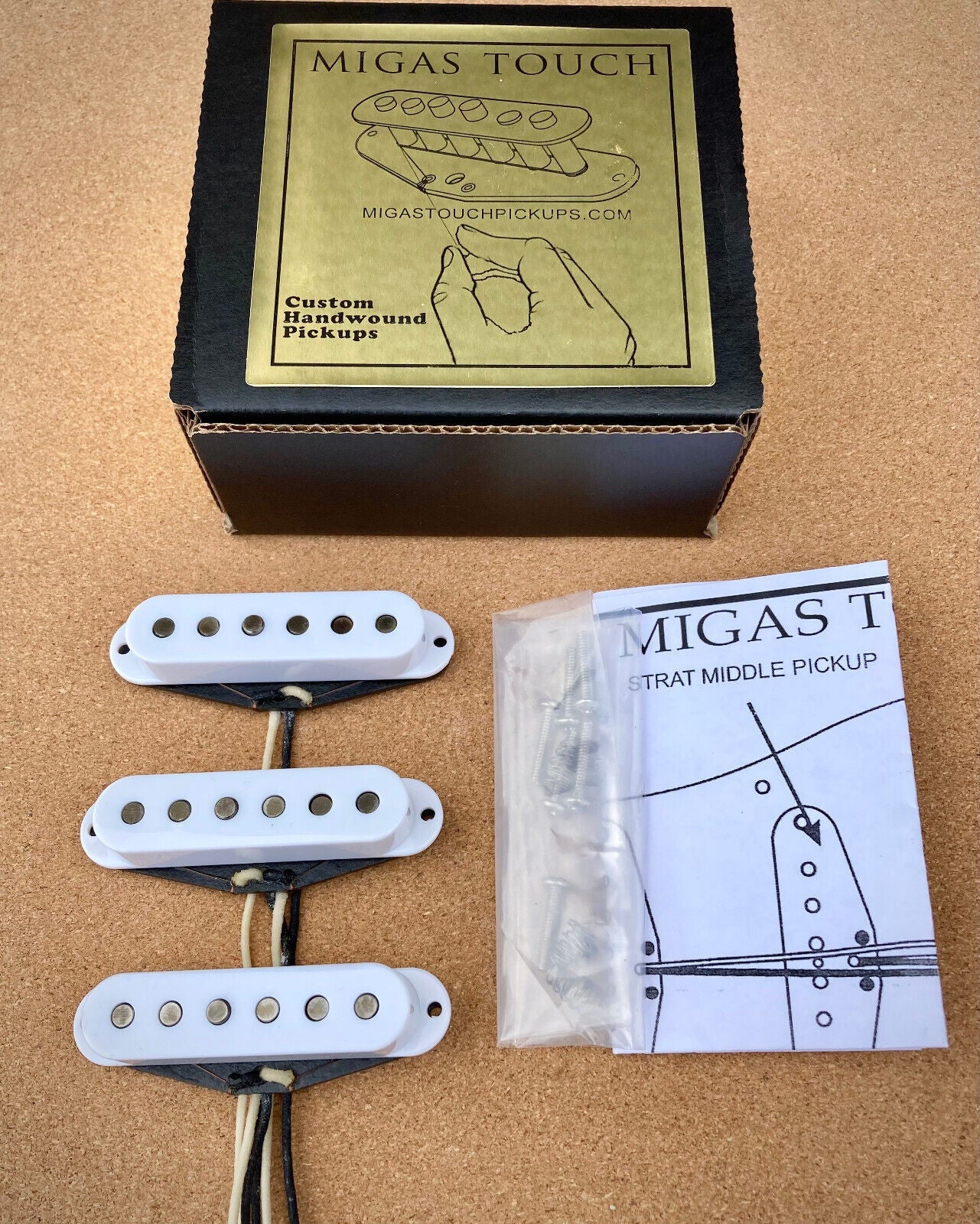 Left Handed Stratocaster Pickup Set, Hand Wound and hot Assembled.