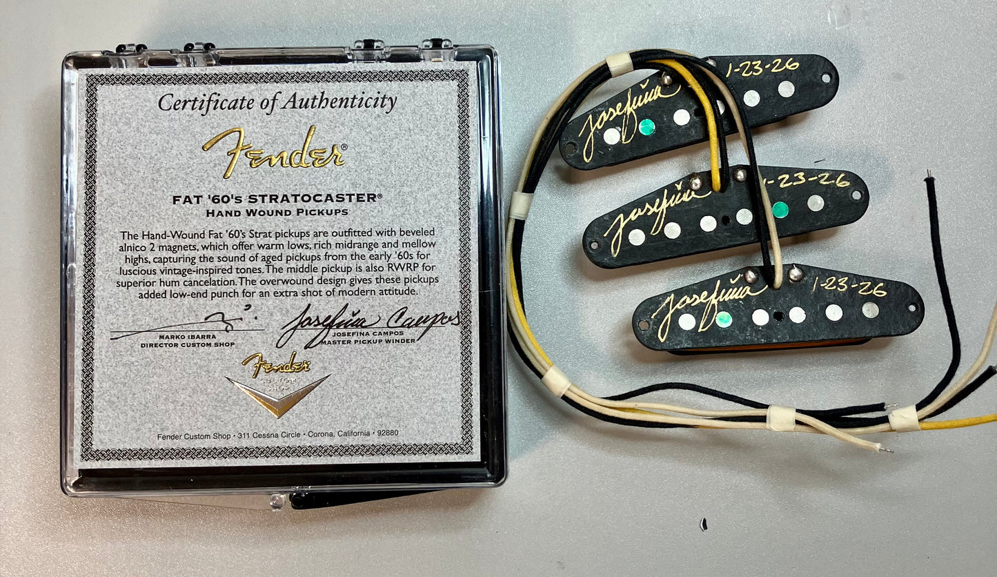 Josefina Fender Stratocaster Pickups 2026 Fat 60's Hand Wound With COA