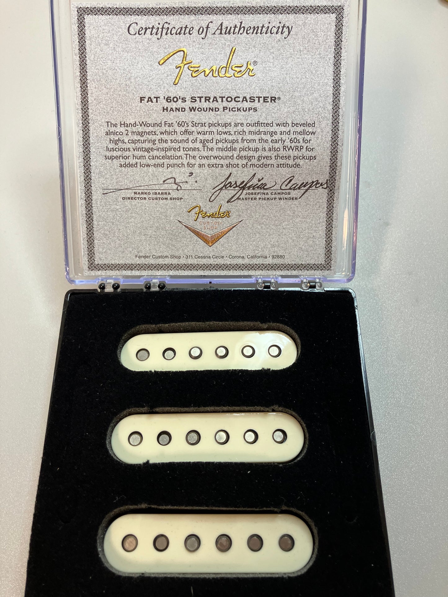 Josefina Fender Stratocaster Pickups 2026 Fat 60's Hand Wound With COA