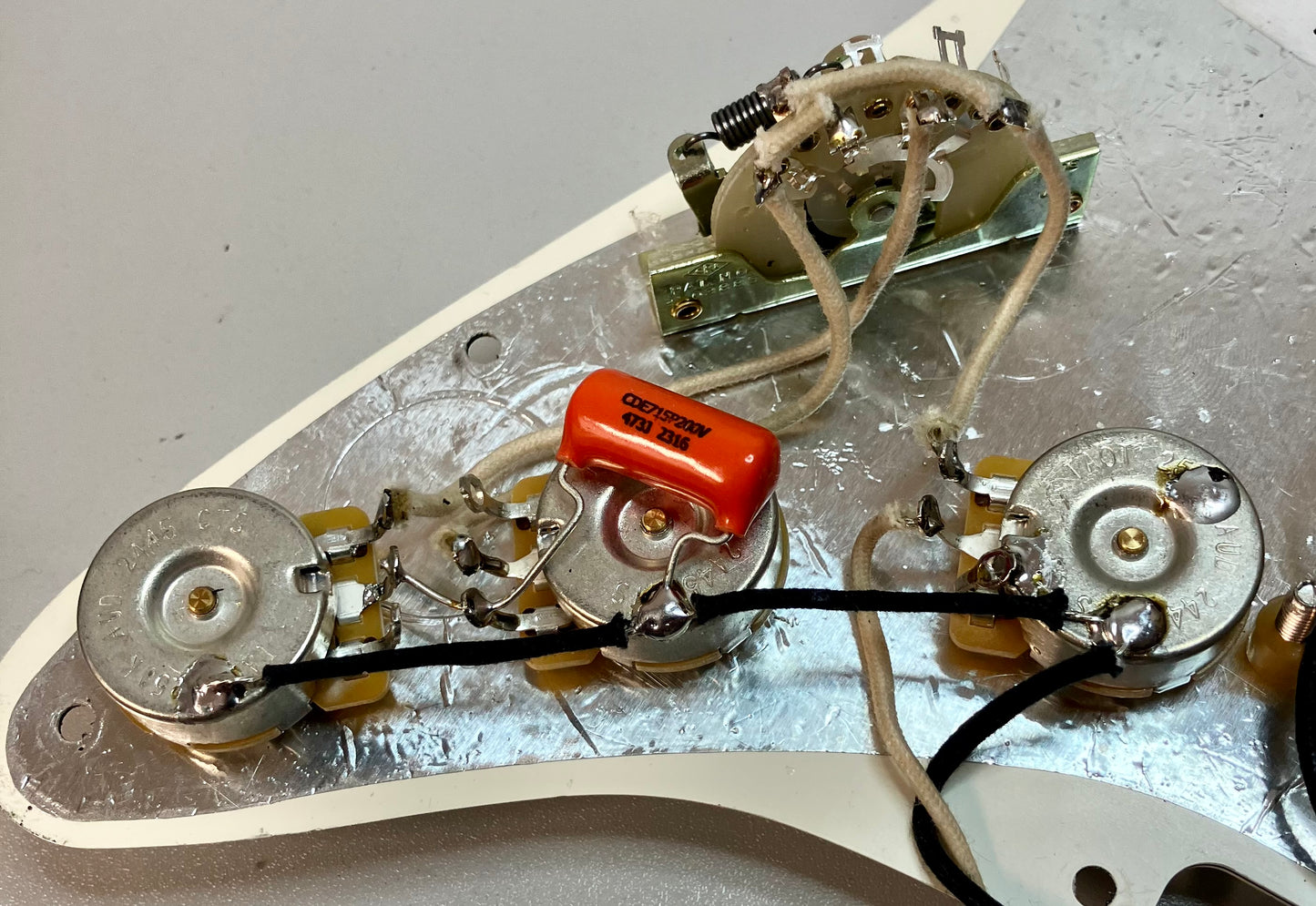 Bridge Pickup Tone Control Custom Hand Wired 50's 60's Spec Fender Stratocaster CRL Wiring Kit