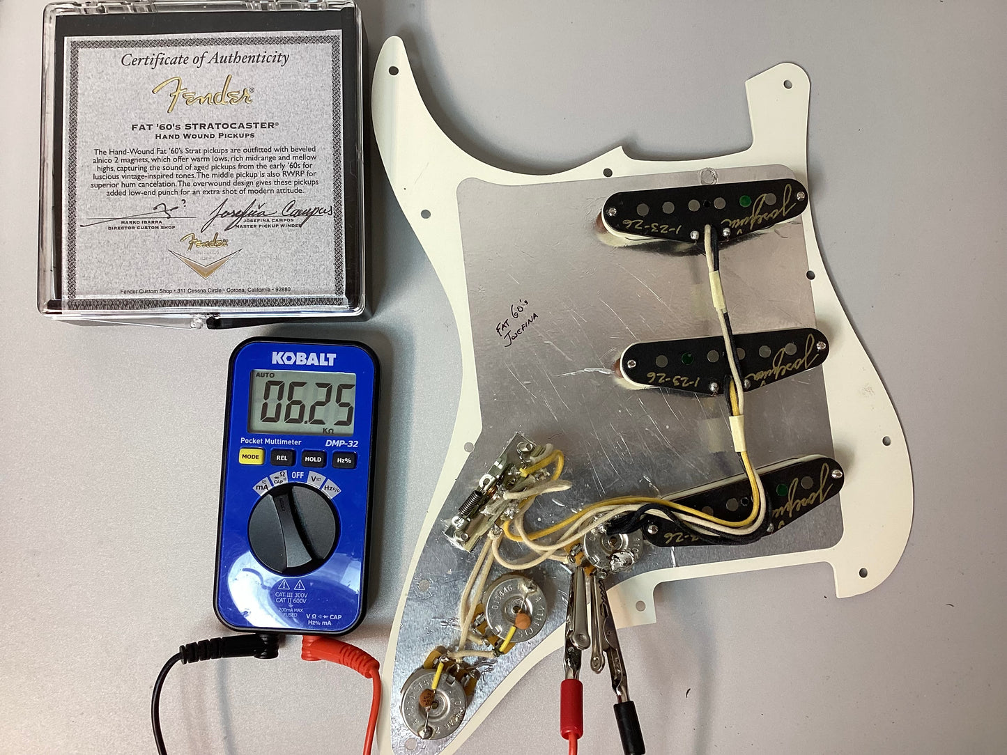 Josefina Fender Stratocaster Loaded Pickguard 2026 Fat 60's Hand Wound With COA