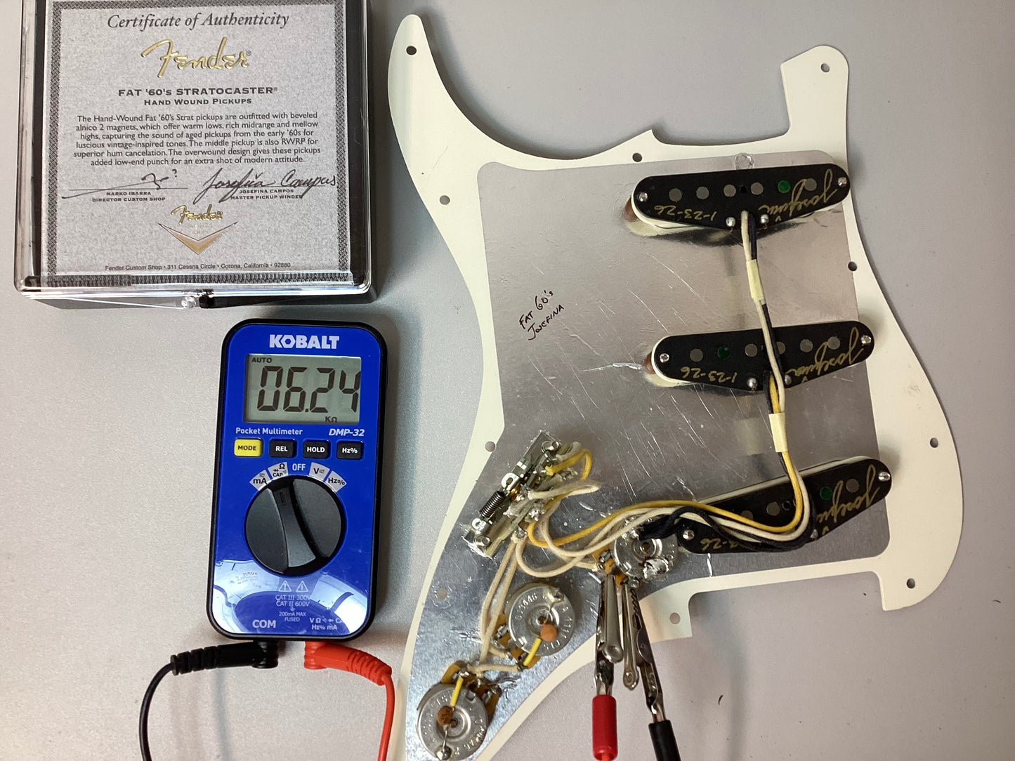 Josefina Fender Stratocaster Loaded Pickguard 2026 Fat 60's Hand Wound With COA