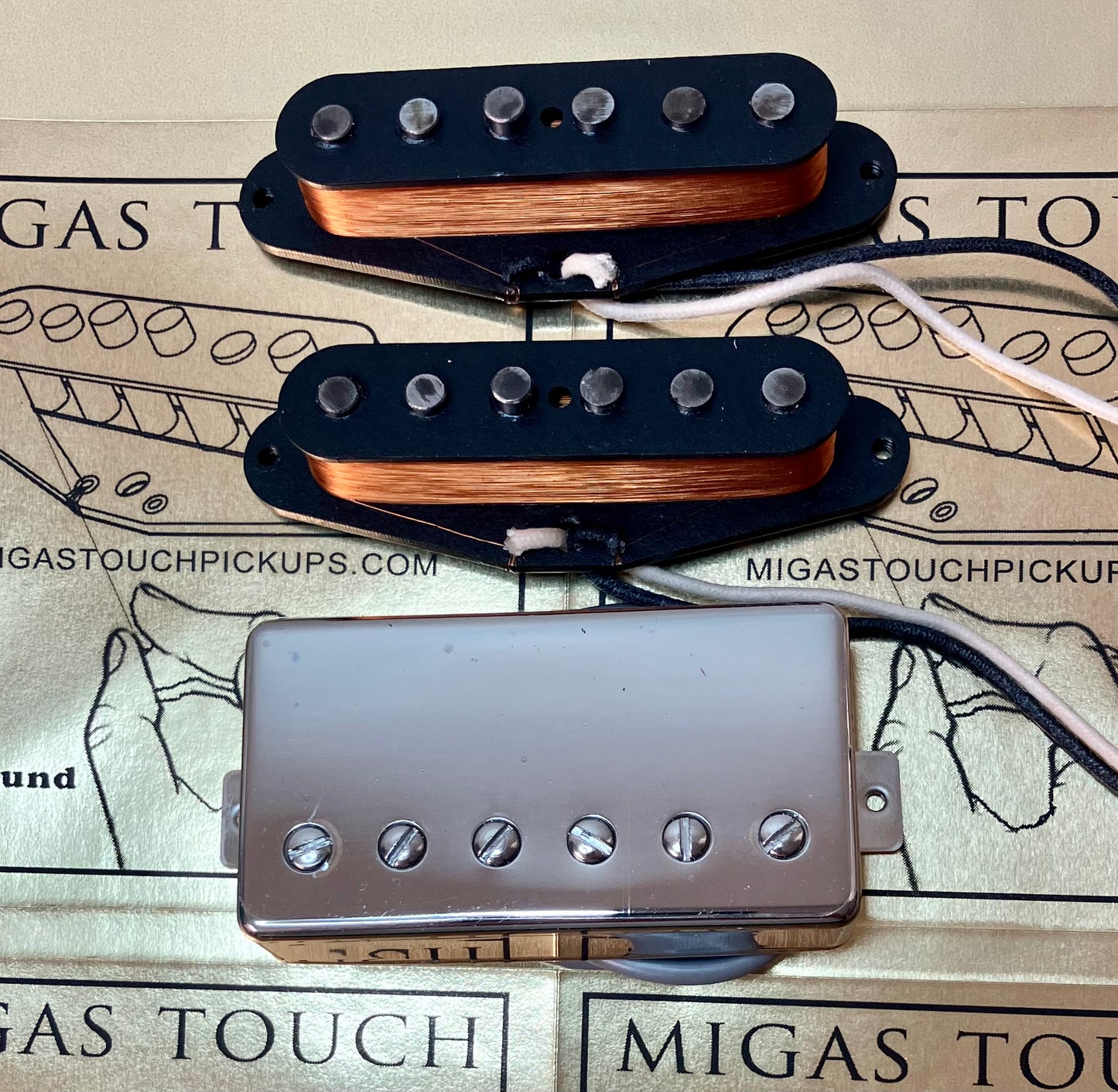 New Custom Hand Wound HSS Fender Stratocaster Pickups by Migas Touch Pickups