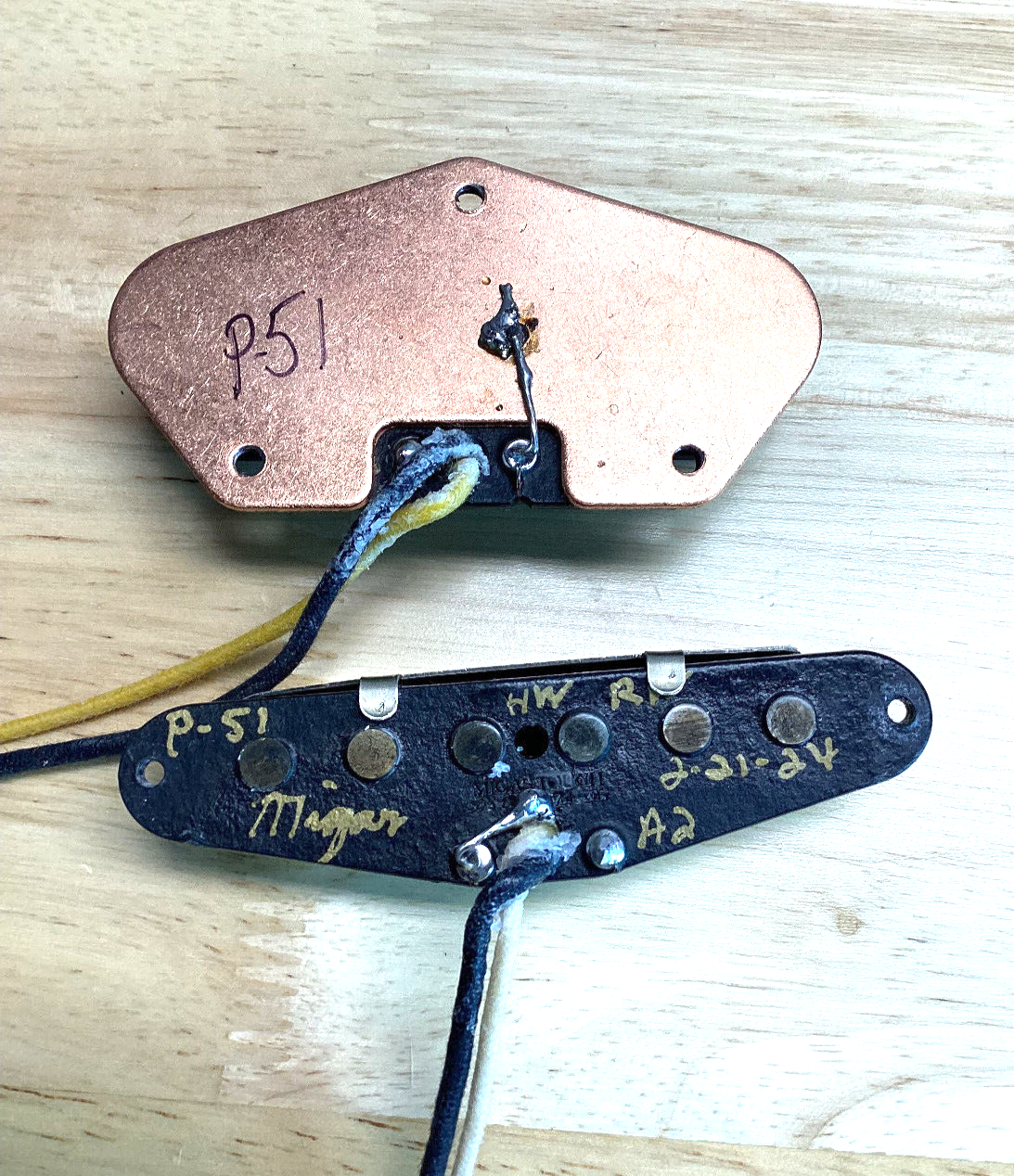 Telecaster Hand Wound 50's Vintage P-51 Alnico II Pickup Set by Migas Touch